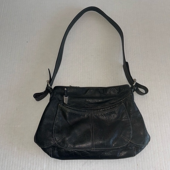 Tignanello Black Butter Leather Shoulder Bag - Picture 1 of 10